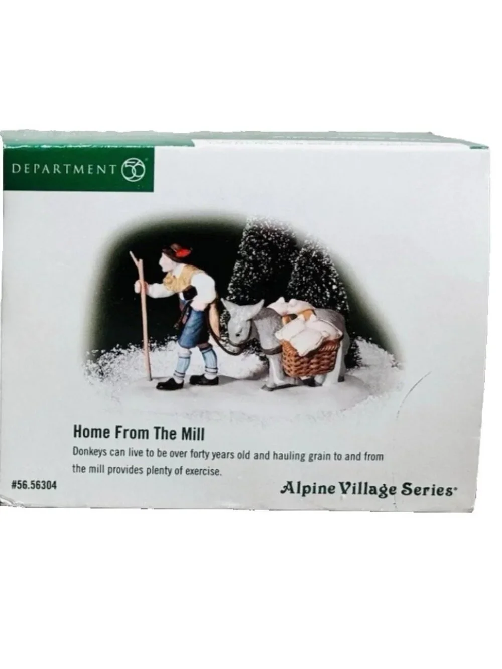 Dept 56 Home from the Mill Alpine Christmas Village 56304 Donkey in box